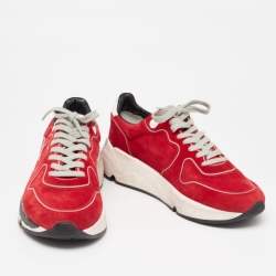 Pre Owned Golden Goose Red Suede Running Sneakers Size 40