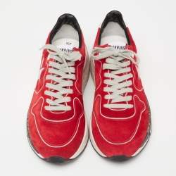 Pre Owned Golden Goose Red Suede Running Sneakers Size 40