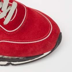 Pre Owned Golden Goose Red Suede Running Sneakers Size 40