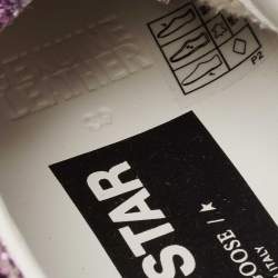 Pre Owned Golden Goose Purple Glitter And Leather Superstar Low Top Sneakers Size 39