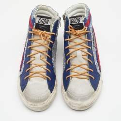 Golden Goose Multicolor Suede And Glitter GGDB Slide High Top Sneakers Size 37