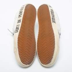 Pre Owned Golden Goose White Leather Super-Star Low Top Sneakers Size 36