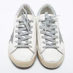 Pre Owned Golden Goose White Leather Super-Star Low Top Sneakers Size 36