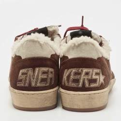 Golden Goose Brown Suede and Fur Ball Star Low Top Sneakers Size 38