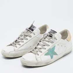Pre Owned Golden Goose White Leather Superstar Low Top Sneakers Size 39