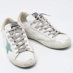 Pre Owned Golden Goose White Leather Superstar Low Top Sneakers Size 39