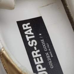 Pre Owned Golden Goose White Leather Superstar Low Top Sneakers Size 39