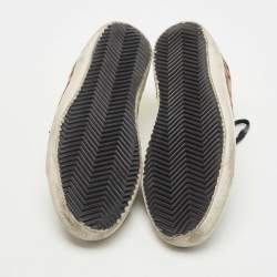 Pre Owned Golden Goose Multicolor Leopard Print Calf Hair Superstar Distressed Lace Up Sneakers Size 38