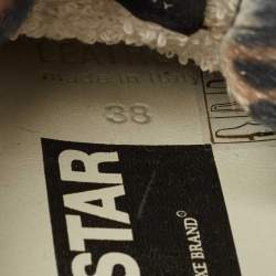 Pre Owned Golden Goose Multicolor Leopard Print Calf Hair Superstar Distressed Lace Up Sneakers Size 38