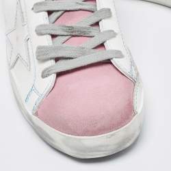 Pre Owned Golden Goose Tricolor Suede and Leather Superstar Sneakers Size 37