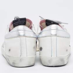 Pre Owned Golden Goose Tricolor Suede and Leather Superstar Sneakers Size 37