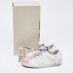 Pre Owned Golden Goose Tricolor Suede and Leather Superstar Sneakers Size 37