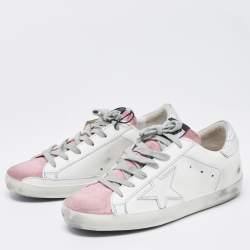 Pre Owned Golden Goose Tricolor Suede and Leather Superstar Sneakers Size 37
