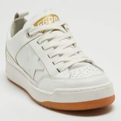 Pre Owned Golden Goose White Leather Yeah Low Top Sneakers Size 36