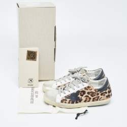Golden Goose Multicolor Pony Hair and Suede Superstar Low Top Sneakers Size 37