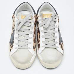 Golden Goose Multicolor Pony Hair and Suede Superstar Low Top Sneakers Size 37