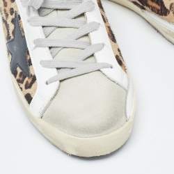 Golden Goose Multicolor Pony Hair and Suede Superstar Low Top Sneakers Size 37