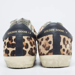 Golden Goose Multicolor Pony Hair and Suede Superstar Low Top Sneakers Size 37