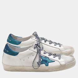 Golden Goose Blue Leather Trainers EU 38