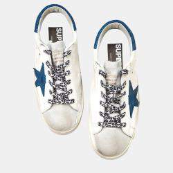 Golden Goose Blue Leather Trainers EU 38
