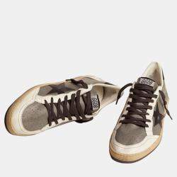 Pre Owned Golden Goose Grey Leather Trainers EU 39