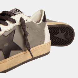 Pre Owned Golden Goose Grey Leather Trainers EU 39