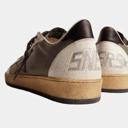 Pre Owned Golden Goose Grey Leather Trainers EU 39