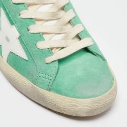 Pre Owned Golden Goose Green Suede Superstar Sneakers Size 36