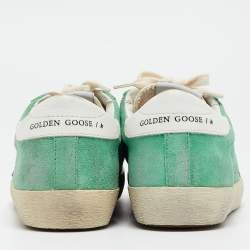 Pre Owned Golden Goose Green Suede Superstar Sneakers Size 36