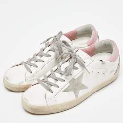 Pre Owned Golden Goose White Leather Hi Star Low Top Sneakers Size 39