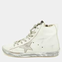 Pre Owned Golden Goose White Leather Francy Sneakers Size 39
