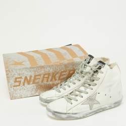Pre Owned Golden Goose White Leather Francy Sneakers Size 39