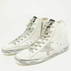 Pre Owned Golden Goose White Leather Francy Sneakers Size 39
