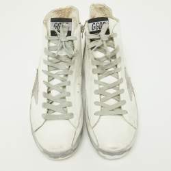 Pre Owned Golden Goose White Leather Francy Sneakers Size 39