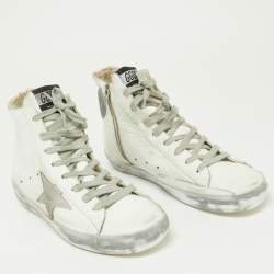 Pre Owned Golden Goose White Leather Francy Sneakers Size 39