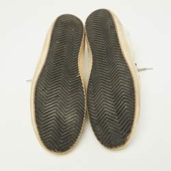 Pre Owned Golden Goose Green/White Leather Superstar Low Top Sneakers Size 41 