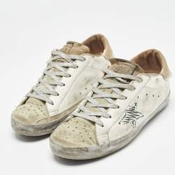 Pre Owned Golden Goose White Leather Superstar Sneakers Size 40