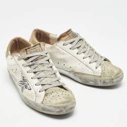 Pre Owned Golden Goose White Leather Superstar Sneakers Size 40