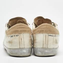 Pre Owned Golden Goose White Leather Superstar Sneakers Size 40