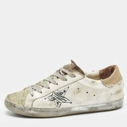 Pre Owned Golden Goose White Leather Superstar Sneakers Size 40