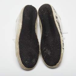 Pre Owned Golden Goose White Leather and Nubuck Superstar Sneakers Size 39