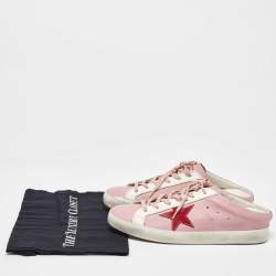 Pre Owned Golden Goose Pink Leather Superstar Sabot Sneakers Size 42