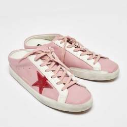 Pre Owned Golden Goose Pink Leather Superstar Sabot Sneakers Size 42