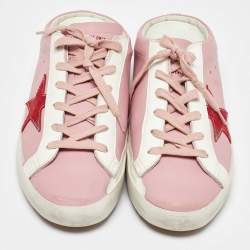 Pre Owned Golden Goose Pink Leather Superstar Sabot Sneakers Size 42
