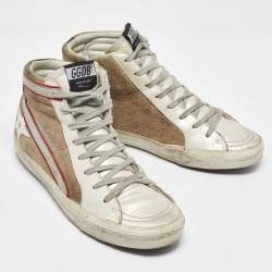 Pre Owned Golden Goose Multicolor Suede and Leather Slide Sneakers Size 40