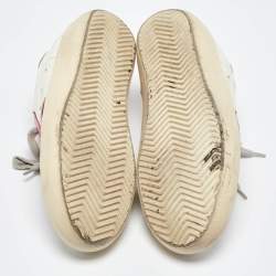 Pre Owned Golden Goose Tri Color Leather and Suede Superstar Low Top Sneakers Size 37