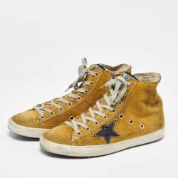 Pre Owned Golden Goose Yellow Suede Francy High Top Sneakers Size 40