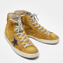 Pre Owned Golden Goose Yellow Suede Francy High Top Sneakers Size 40