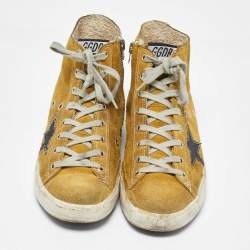 Pre Owned Golden Goose Yellow Suede Francy High Top Sneakers Size 40