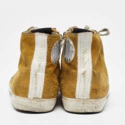 Pre Owned Golden Goose Yellow Suede Francy High Top Sneakers Size 40